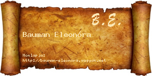 Bauman Eleonóra névjegykártya